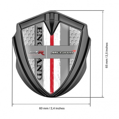 Mclaren GTR Metal Domed Emblem Graphite Honeycomb England Edition