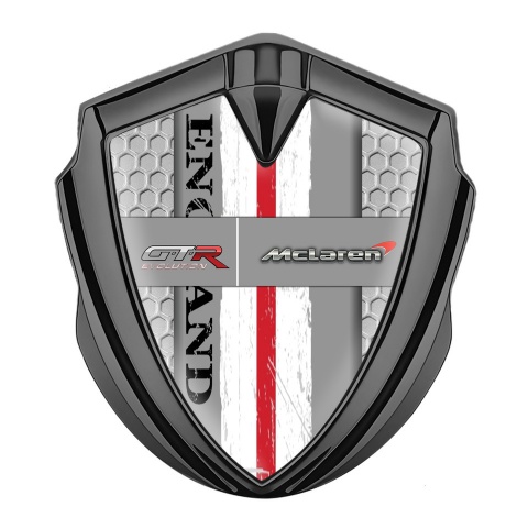 Mclaren GTR Metal Domed Emblem Graphite Honeycomb England Edition