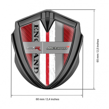 Mclaren GTR Emblem Fender Badge Graphite Red Carbon England Edition