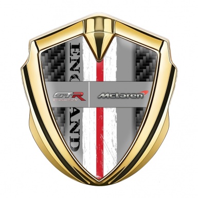 Mclaren GTR Fender Emblem Badge Gold Black Carbon England Edition