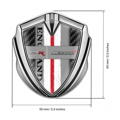 Mclaren GTR Fender Emblem Badge Silver Black Carbon England Edition