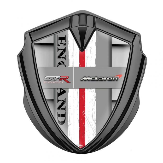 Mclaren GTR Emblem Self Adhesive Graphite Grille Effect England Edition