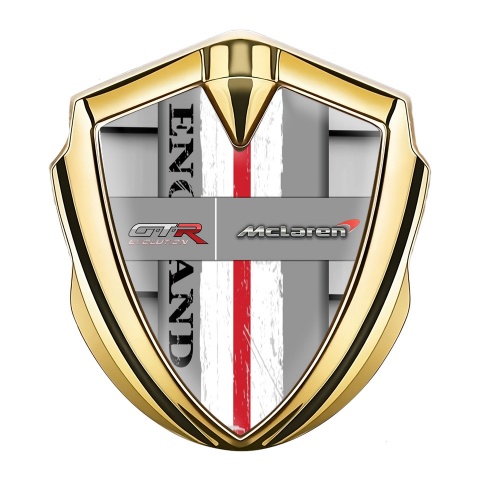 Mclaren GTR Emblem Self Adhesive Gold Grille Effect England Edition