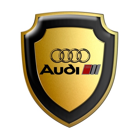 Audi Silicone Domed Sticker Gold Sport Logo
