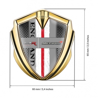 Mclaren GTR Metal Emblem Badge Gold Light Mesh England Edition