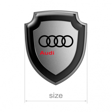Audi Silicone Sticker Shield Black Red Logo