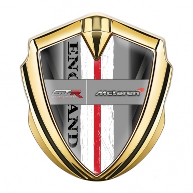 Mclaren GTR Bodyside Domed Emblem Gold Grey Shadow England Motif