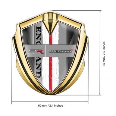 Mclaren GTR Bodyside Domed Emblem Gold Grey Shadow England Motif