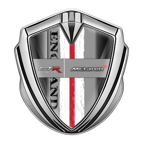 Mclaren GTR Bodyside Domed Emblem Silver Grey Shadow England Motif