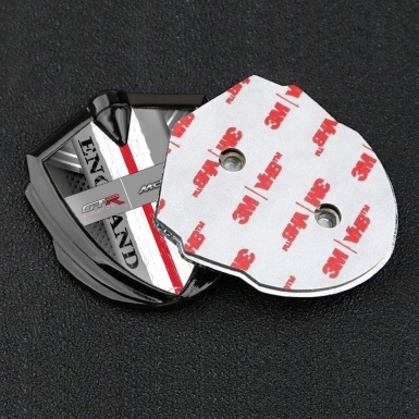 Mclaren GTR Emblem Metal Badge Graphite Grey Ribbon England Edition