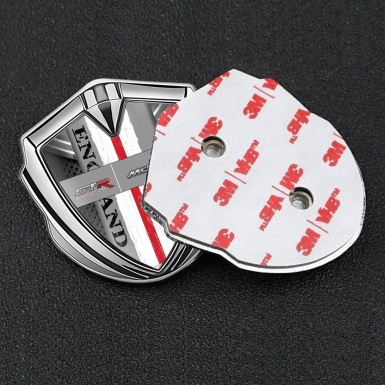 Mclaren GTR Emblem Metal Badge Silver Grey Ribbon England Edition