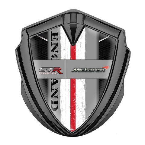 Mclaren GTR 3d Emblem Badge Graphite Black Fishnet England Edition