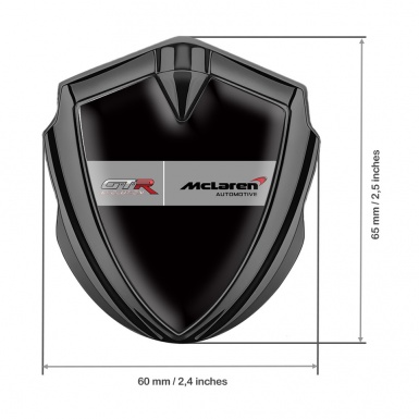 Mclaren GTR Silicon Emblem Badge Graphite Black Base Evolution Design