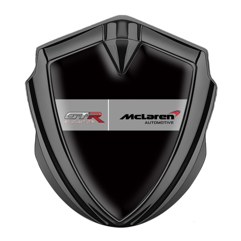 Mclaren GTR Silicon Emblem Badge Graphite Black Base Evolution Design