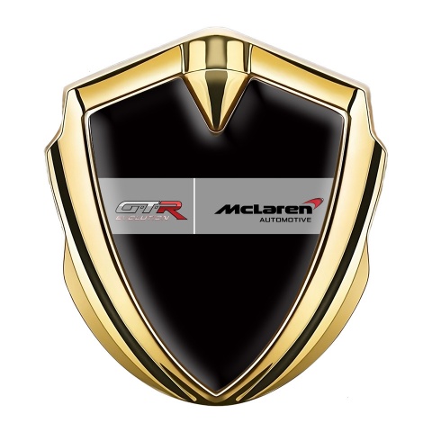 Mclaren GTR Silicon Emblem Badge Gold Black Base Evolution Design