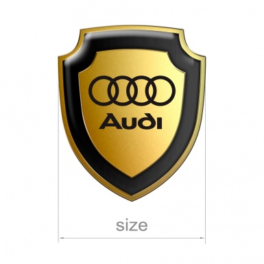 Audi Silicone Shield Sticker Gold Effect Black Logo