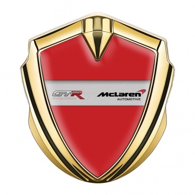 Mclaren GTR Emblem Silicon Badge Gold Red Fill Evolution Edition