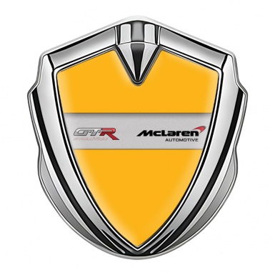 Mclaren GTR Metal Domed Emblem Silver Yellow Fill Evolution Edition