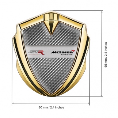 Mclaren GTR Badge Self Adhesive Gold Light Carbon Evolution Edition