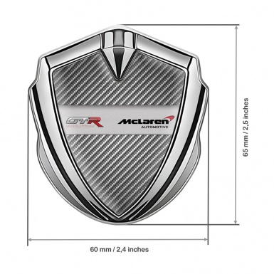 Mclaren GTR Badge Self Adhesive Silver Light Carbon Evolution Edition