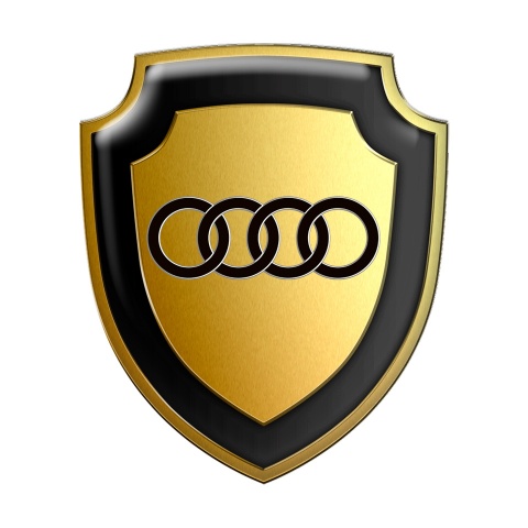 Audi Silicone Shield Emblem Gold Effect Black Logo