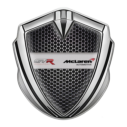 Mclaren GTR Emblem Fender Badge Silver Dark Grate Evolution Edition