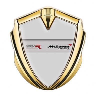 Mclaren GTR Fender Emblem Badge Gold Grey Base Evolution Design