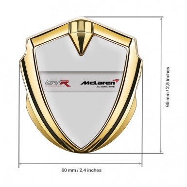 Mclaren GTR Fender Emblem Badge Gold Grey Base Evolution Design