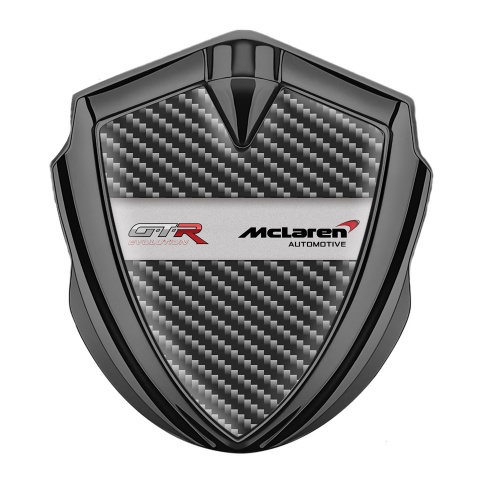 Mclaren GTR Emblem Trunk Badge Graphite Dark Carbon Evolution Design