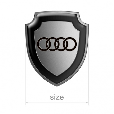 Audi Silicone Domed Emblem Metal Effect Black Logo