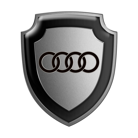 Audi Silicone Domed Emblem Metal Effect Black Logo