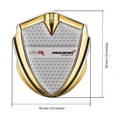 Mclaren GTR Metal Emblem Badge Gold Honeycomb Evolution Design