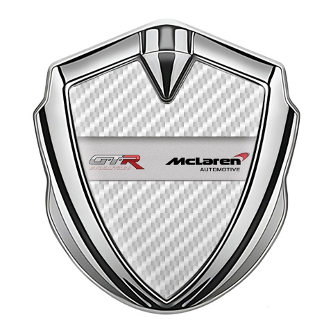 Mclaren GTR Domed Emblem Silver White Carbon Evolution Edition