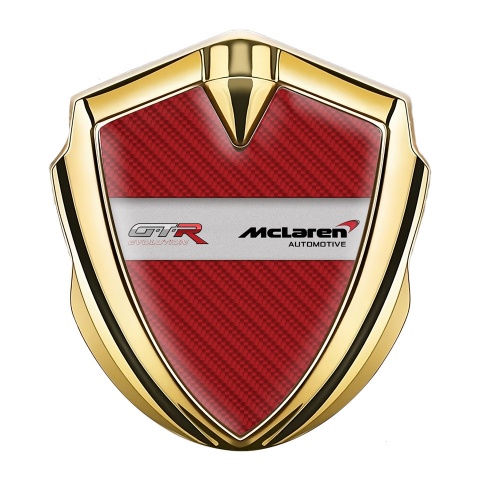 Mclaren GTR Emblem Ornament Gold Red Carbon Evolution Edition