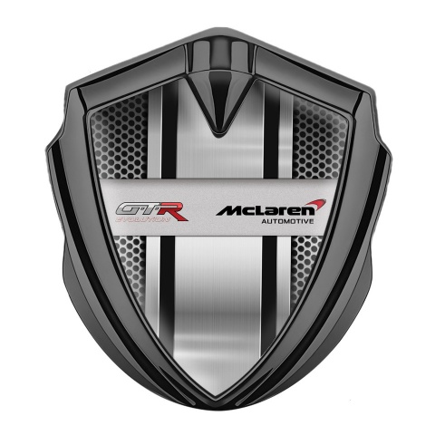 Mclaren GTR Silicon Emblem Badge Graphite Mesh Frame Evolution Style