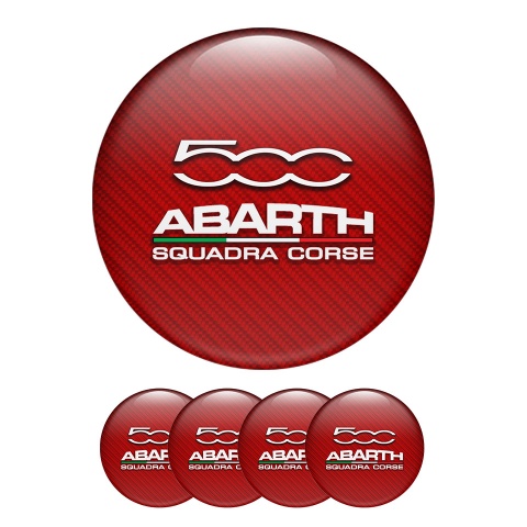 Fiat Abarth 500 Silicone Stickers Center Hub Squadra Corse Italy Flag