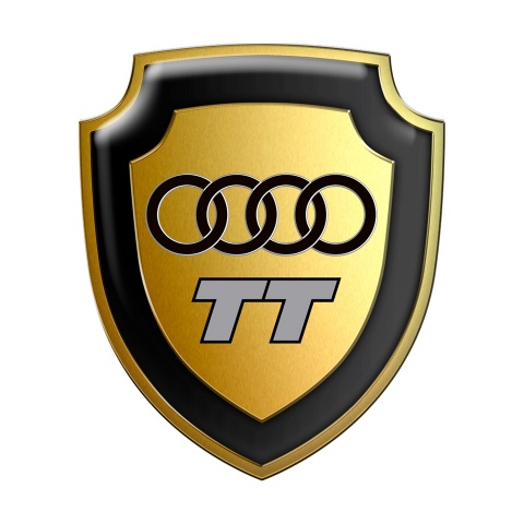 Audi TT Silicone Sticker Gold Effect Grey Logo