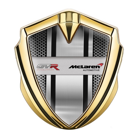 Mclaren GTR Silicon Emblem Badge Gold Mesh Frame Evolution Style