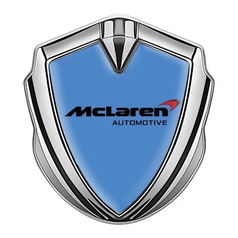 Mclaren Badge Self Adhesive Silver Glacial Blue Print Classic Logo