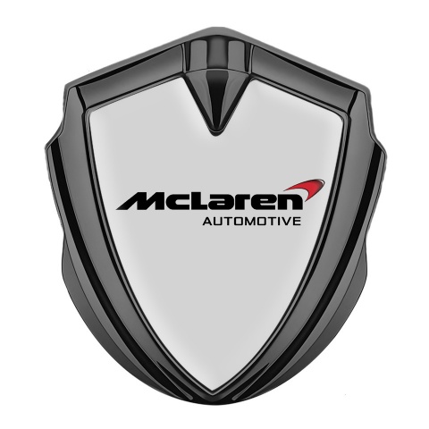 Mclaren Emblem Fender Badge Graphite Grey Print Classic Logo Design