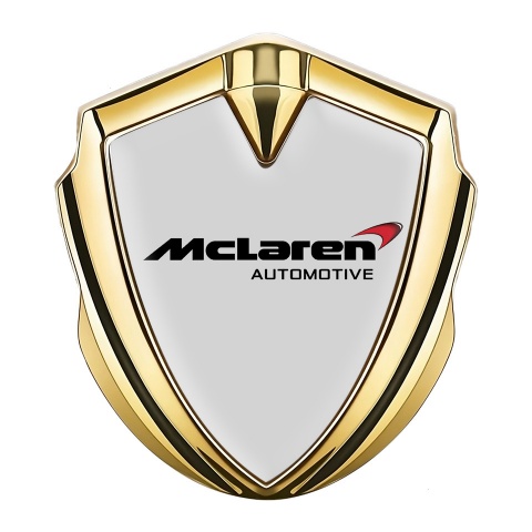 Mclaren Emblem Fender Badge Gold Grey Print Classic Logo Design