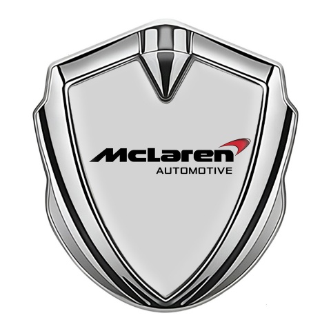 Mclaren Emblem Fender Badge Silver Grey Print Classic Logo Design