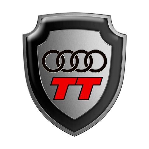 Audi TT Silicone Sticker Metal Effect Red Logo