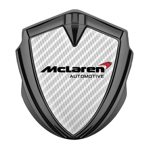 Mclaren Metal Emblem Self Adhesive Graphite White Carbon Classic Logo