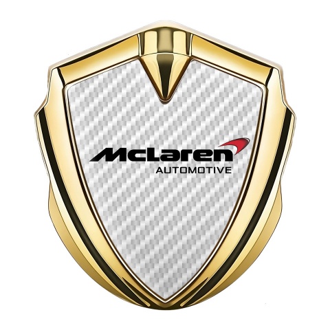 Mclaren Metal Emblem Self Adhesive Gold White Carbon Classic Logo