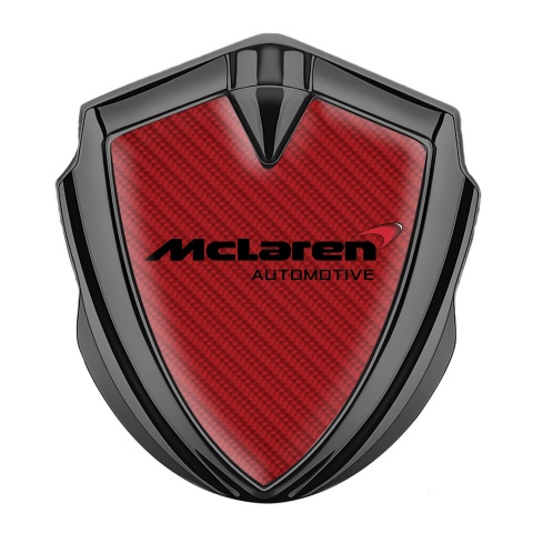 Mclaren Fender Emblem Badge Graphite Red Carbon Classic Logo Design
