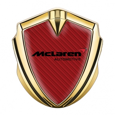 Mclaren Fender Emblem Badge Gold Red Carbon Classic Logo Design