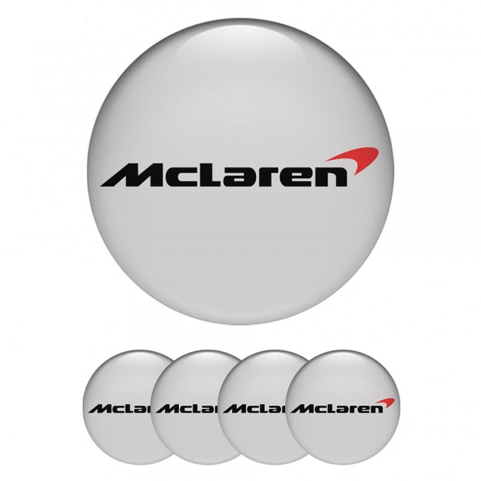 Mclaren Emblems for Wheel Center Caps Grey Logo Edition