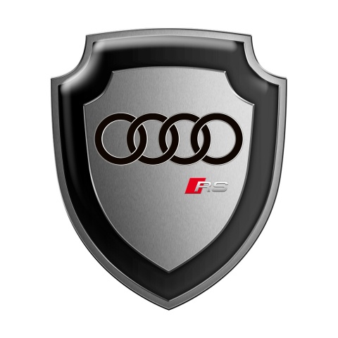 Audi RS Shield Silicone Sticker Metal Effect Black Logo