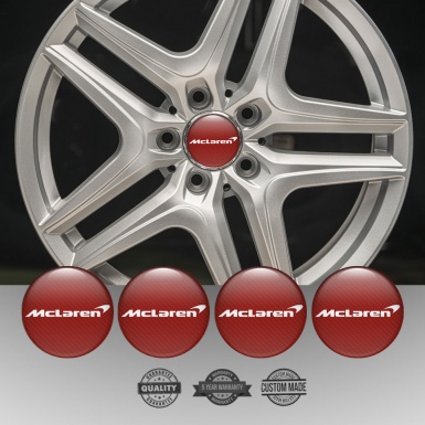 Mclaren Wheel Emblems Carbon Red Carbon Edition
